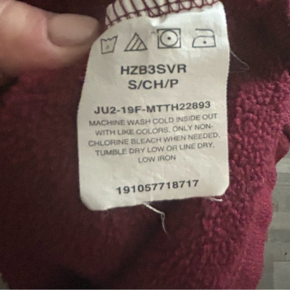 Wrangler Men's Red Long Sleeve Fleece Quarter Zip Sweater S - Picture 5 of 7